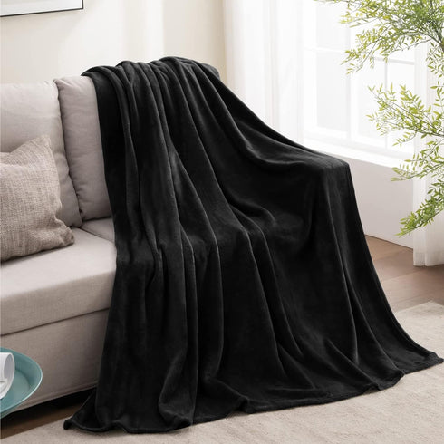 BEDELITE Fleece Blanket Black Throw Blankets for Couch & Bed, Luxury Plush Cozy Fuzzy Blanket 50x60 inches, Super Soft Warm Lightweight Throw Blan...