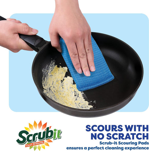 SCRUBIT Multi-Purpose Dish Scrub Sponge, Non Scratch Scouring Pads, Cleaning Sponges for pots, dishes, & Non-Stick Cookware - Pot Scrubber Sponges...