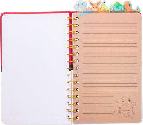 Silver Buffalo Pokemon Pokeball Starters Spiral Tabbed Notebook, 8 x 5 Inches...