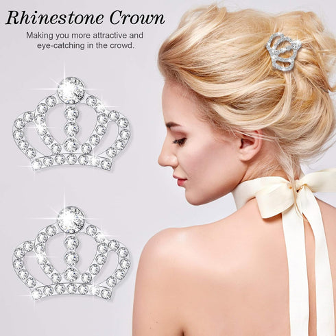 Syhood Crystal Rhinestone Crown Embellishments Rhinestone Embellishments Flatback Crystal Accessory for DIY Crafts Jewelry Making Phone Back Shell...