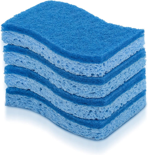 Pine-Sol Non Scratch Scrub Sponges - Double Sided Dish Scrubber Safe for Nonstick Cookware - Kitchen Essentials for Dishwashing and Cleaning, 4 Pa...