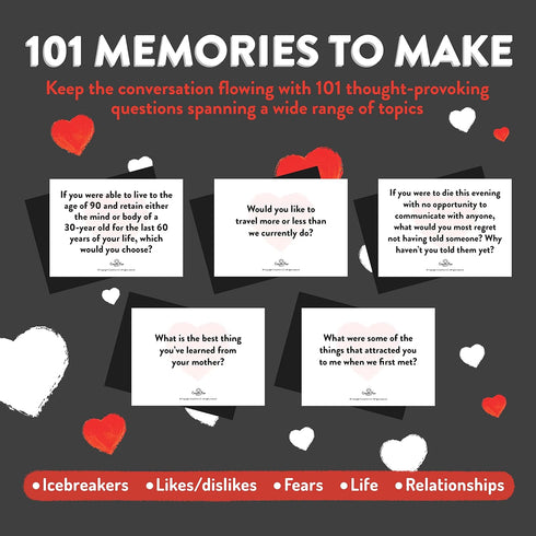 Conversation Cards for Couples - 101 Couples Conversation Starter Cards - Conversation Starter and Question Cards for Engaging and Thought-Provoki...