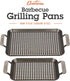 Camerons BBQ Grill Topper Grilling Pans (Set of 2)- Non-Stick Barbecue Trays w Stainless Steel Handles - Indoor Outdoor use for Barbecue & Smoked ...