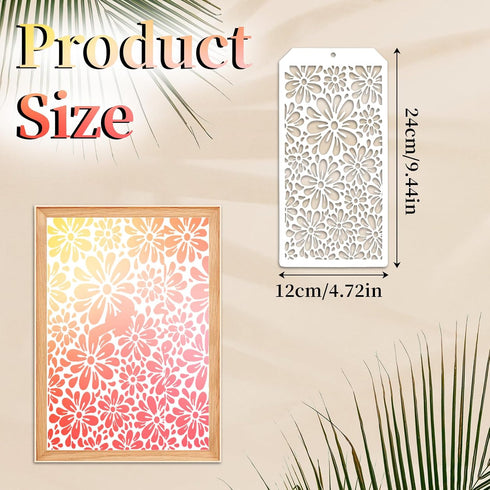 8 Pcs Stencils for Painting, Texture Stencils for Crafts Painting on Wood, Reusable Geometric Painting Stencils Drawing Templates for Wall Scrapbo...