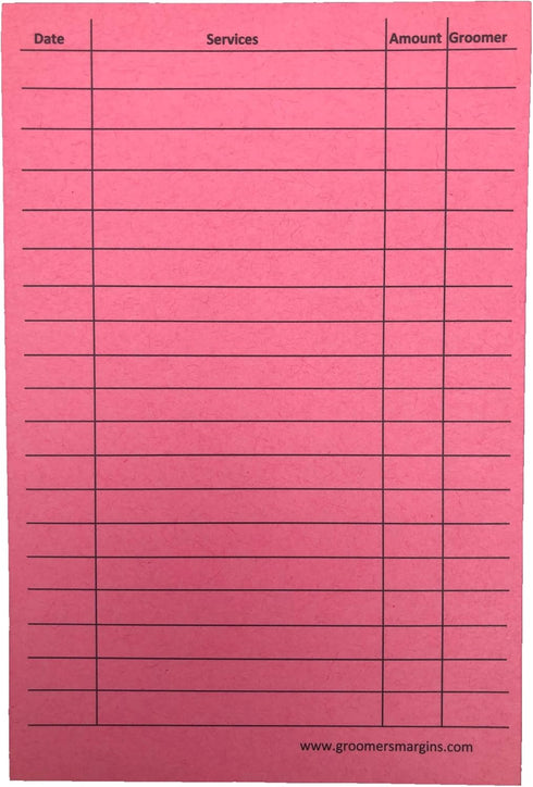 Pink Dog Grooming Client Cards 4X6 (100 Pack, 4 X 6 Inches) Client Information Clip Cards for Pet Groomer, Kennels, and Veterinarians...