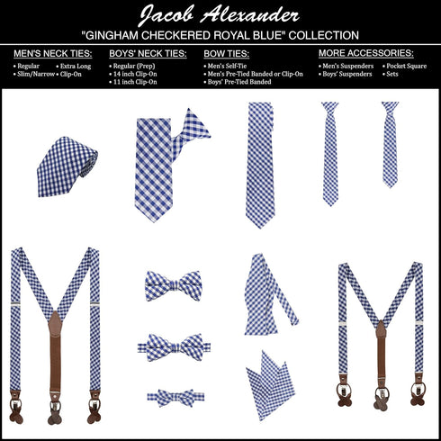 Jacob Alexander Gingham Checkered Pattern Pocket Square...