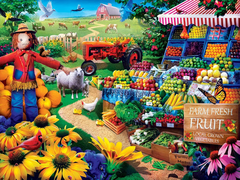 Masterpieces 750 Piece Jigsaw Puzzle for Adults and Family - Fresh Farm Fruit - 18"x24"...