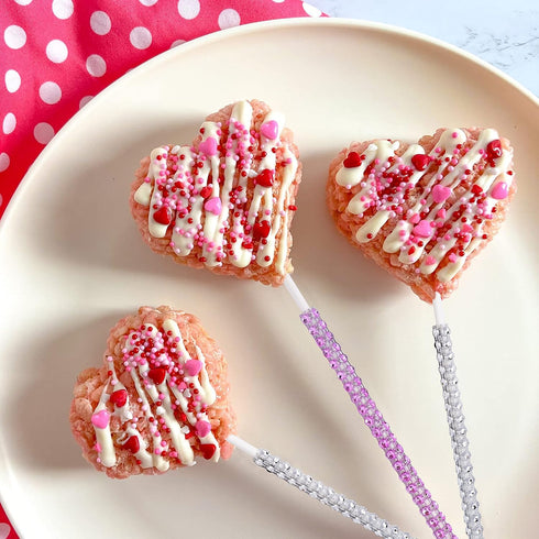 25 PCS Bling Cake Pop Paper Sticks, Glitter Rhinestone Lollipop Treat Sucker Sticks, Diamond Wrap Candy Holder for Chocolate Fruit Marshmallow Des...