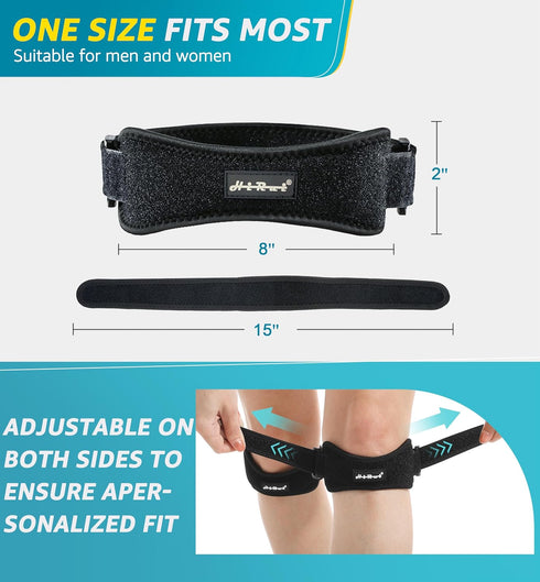 HiRui Patella Tendon Knee Straps with Gel Pad, Knee Brace Knee Support Patellar Stabilizer for Running Hiking Tennis MTB Jumping Arthritis Knee Pa...