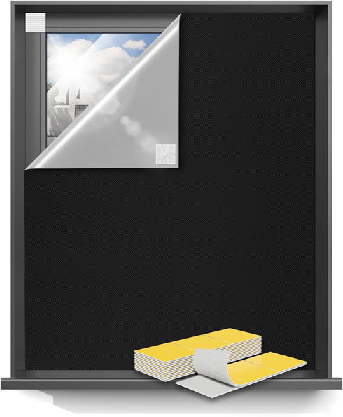 50"x57" Portable Blackout Curtains, Blinds for Windows with Hook & Loop Tapes, 100% Blackout Window Shades, Curtains Easy to Cut Fit for Bedroom, ...