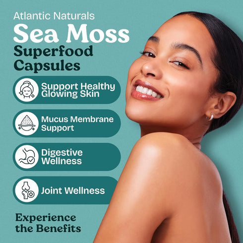 Atlantic Naturals Sea Moss Capsules with Moringa, Ashwagandha, Black Seed Oil, Ginger & Ginseng – Atlantic Sea Moss Supplements for Men and Women ...