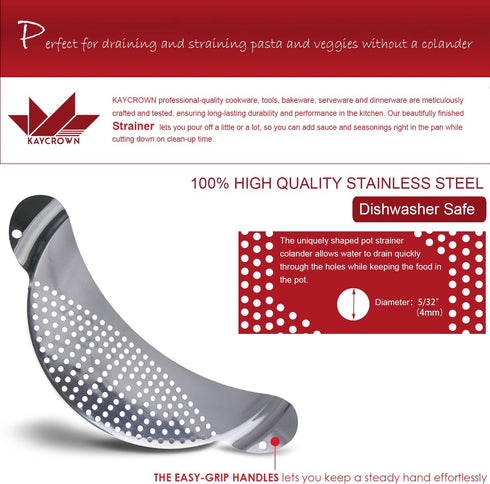 Best Utensils Pan Pot Spaghetti Strainer Premium Stainless Steel Pasta Kitchen Strainer Vegetables Colander & Drainer - Fits All Pots Up To 10 Inc...