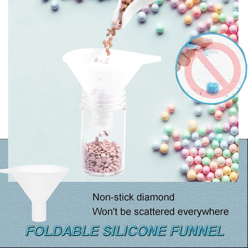 Benote Diamond Art Painting Accessories Tools, Diamond Paint Brush, Straightener Fix Tool, Silicone Foldable Funnel, 5D Diamond Art Kits for Diamo...