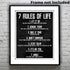 HoneyKICK 7 Rules of Life Motivational Poster, 11 x 14 Inches Unframed, Printed on Premium Cardstock Paper...