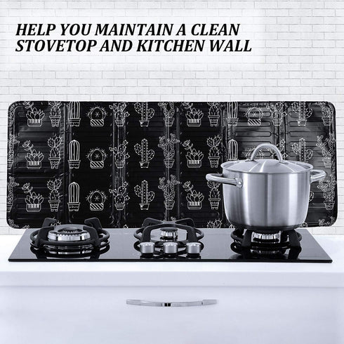 2 Pcs 3 Sided Splatter Guard Foldable Grease Splatter Screen for Frying Pan Aluminum Foil Splash Guard for Stove Top Oil Splash Insulation Block B...