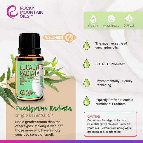 Rocky Mountain Oils Eucalyptus Radiata Essential Oil - Aromatherapy Essential Oils for Diffuser, Topical, and Home - 15ml...