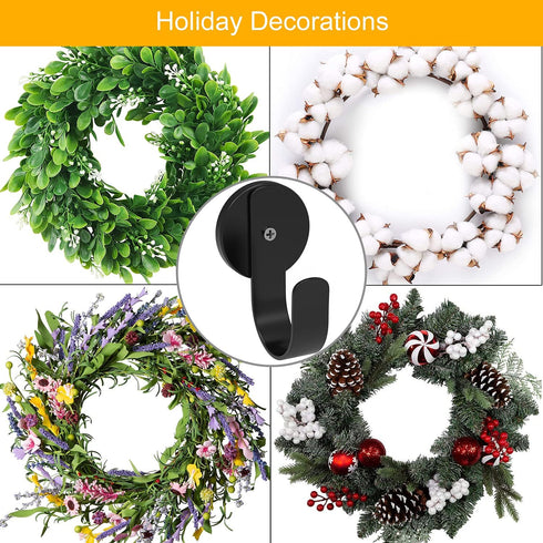 Magnetic Wreath Hanger for Front Doors, 2 Pack Wreath Holder for Steel Door Metal Wreath Hook for Wreath Decorations...