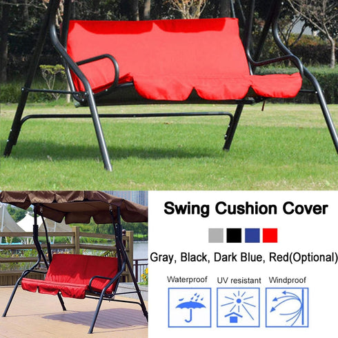 Keenso Swing Seat Cover, 3 Seat Premium 190T Polyester Taffeta Swing Cushion Cover Outdoor Waterproof Swing Chair Cover for Patio Courtyard Garden...