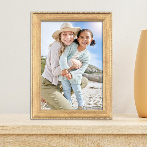 Lawrence Frames Classic Bead Picture Frame, 5x7, Gold...