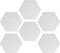 Navaris Hexagon Felt Board Tiles - Set of 6 Notice Memo Bulletin Boards with Push Pins Pack 5.9 x 7 inches (15 x 17.7 cm) - White...