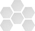 Navaris Hexagon Felt Board Tiles - Set of 6 Notice Memo Bulletin Boards with Push Pins Pack 5.9 x 7 inches (15 x 17.7 cm) - White...