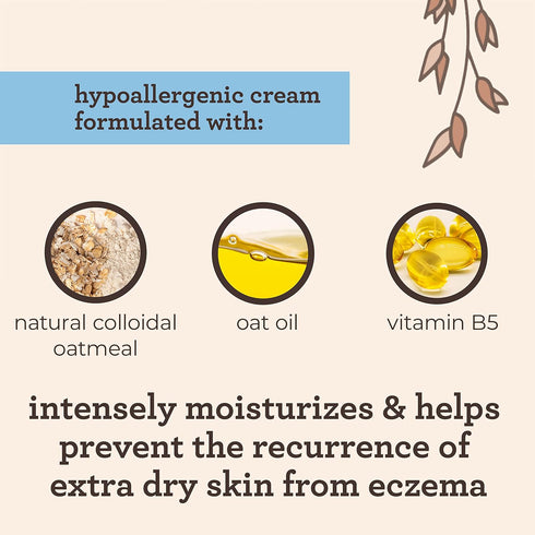Aveeno Baby Eczema Therapy Moisturizing Cream, Natural Colloidal Oatmeal & Vitamin B5, Baby Cream for Dry, Itchy, Irritated Skin Due to Eczema, Pa...