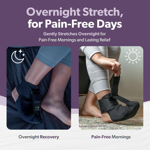 BraceAbility Plantar Fasciitis Night Splint Sock - Soft Plantar Fascia Boot for Sleeping, Achilles Tendonitis Relief, Foot Drop, Heel Pain - Plant...