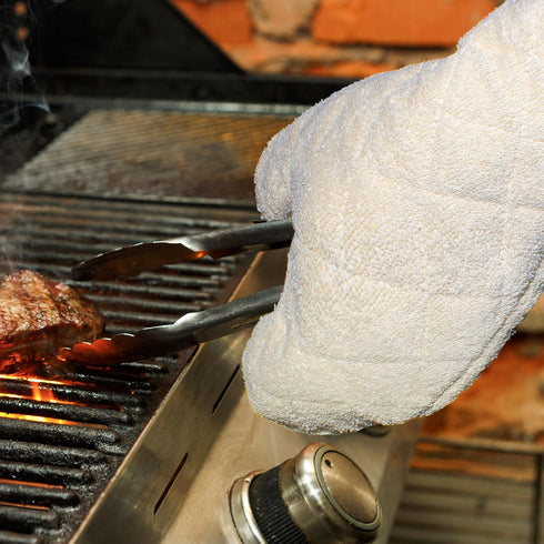 Nouvelle Legende Quilted Cotton Terry Oven Mitts for Baking, BBQ, and Cooking Protection, Heat-Resistant Gloves for Kitchen and Grill, Comfortable...