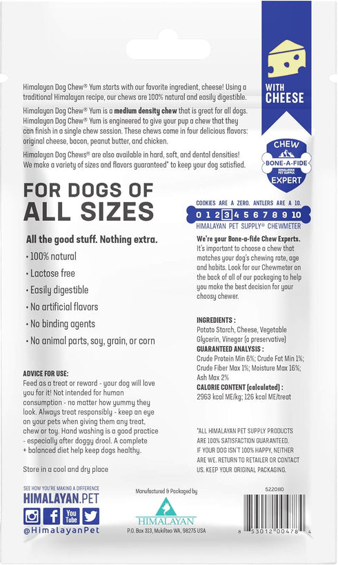 Himalayan Dog Chew Yak Cheese Dog Chews, 100% Natural, Long Lasting, Gluten Free, Healthy & Safe Dog Treats, Lactose & Grain Free, Protein Rich, M...