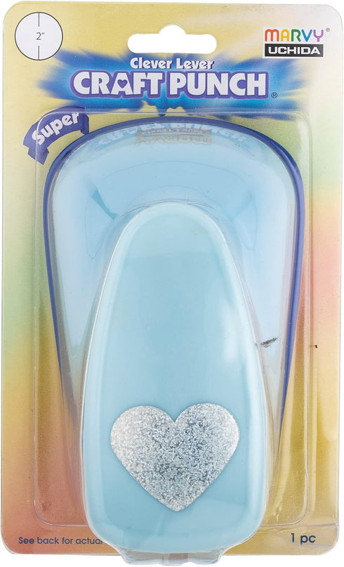 Uchida LV-SJCP01 Clever Lever Super Jumbo Craft Punch, Heart , Blue...