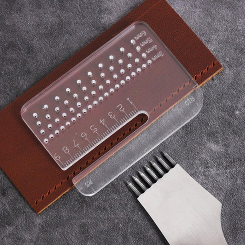 2 Pcs Acrylic Punching Aid Plate For Help Leather Hole Punches Leather Stitching Aid Plate Leathercraft Stitching Tool Multi Functional Leather To...