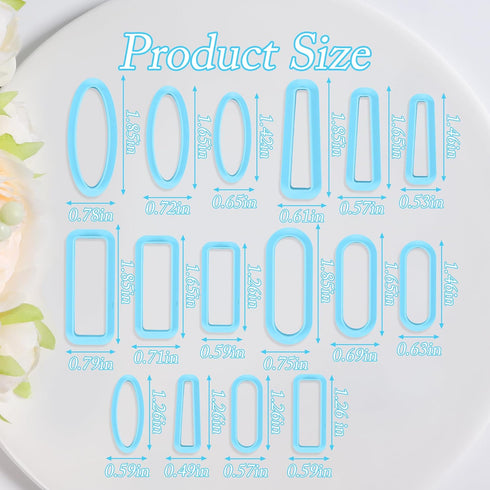Sitsink Basic Polymer Clay Cutters -16 Pcs Dangle Clay Cutters for Polymer Clay Jewelry, Rectangle Polymer Clay Earring Cutters, Oval Clay Jewelry...