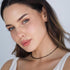 POMINA Dainty Black Rondelle Crystal Beaded Choker Necklace Delicate Multi Faceted Crystal Beads Choker for Women...