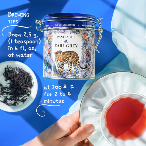 Pantenger Earl Grey Tea Loose Leaf. Organic Tea (3.5 Oz). Pantenger Earl Grey Tea is a Blend of Bergamot Essential Oil And Ceylon Black Tea Leaves...