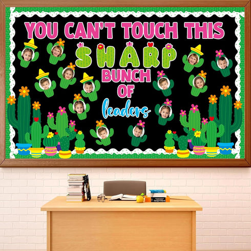 96pcs Cactus Bulletin Board Set Classroom Decorations Green Plants DIY Photo Craft Cutouts You Can’t Touch This Sharp Bunch Of Leaders Cutout for ...