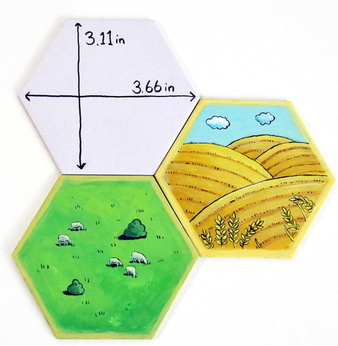 Apostrophe Games Hexagon Board Game Tiles – 20Pcs Large Game Board Pieces Blank Game Board Chits, Same Size as Settlers of Catan – Create Your Own...