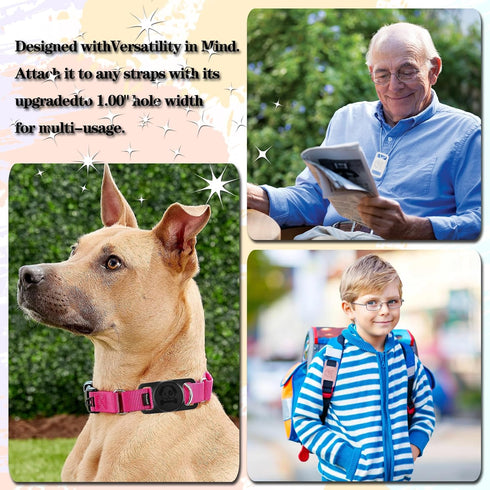 4 Pack Waterproof AirTag Dog Collar Holder Compatible with Apple AirTag, Silicone Hidden Loop Holder for Airtag Tracker, Anti-Lost Dog Collar Air ...
