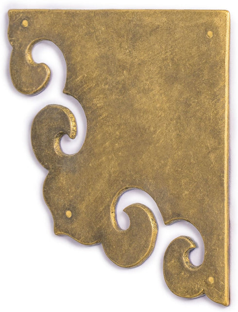Brass Curled Box Corner Plate – Set of 2, 3.3", by Hardware Philosophy...