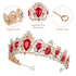 Baroque Royal Queen Crowns and Tiaras for Women,Crystal Rhinestone Costume Party Festival Wedding Tiaras Headbands (Red)...