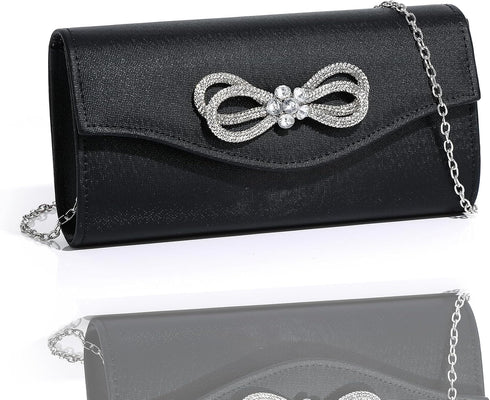 Women Diamond Bow Evening Bag Rhinestone Clutch Purse Wedding Prom Purse Formal Cocktail Party Handbag…...