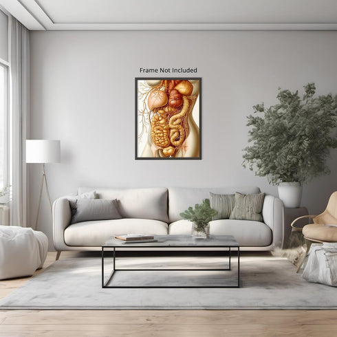 Posterizer 1 pcs-artistic anatomical illustration of the human abdominal organs 1-Teachers & Classrooms-Abstract & Modern Art-School and classroom...