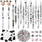 Cute Cow Pen Set 12 Cow Retractable Gel Ink Pens, 2 Cute Cow Pen 0.5 mm Retractable Black Gel Ink Pens, 2 Cow Sticky Notes, Cute Cow Stickers for ...