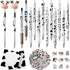 Cute Cow Pen Set 12 Cow Retractable Gel Ink Pens, 2 Cute Cow Pen 0.5 mm Retractable Black Gel Ink Pens, 2 Cow Sticky Notes, Cute Cow Stickers for ...