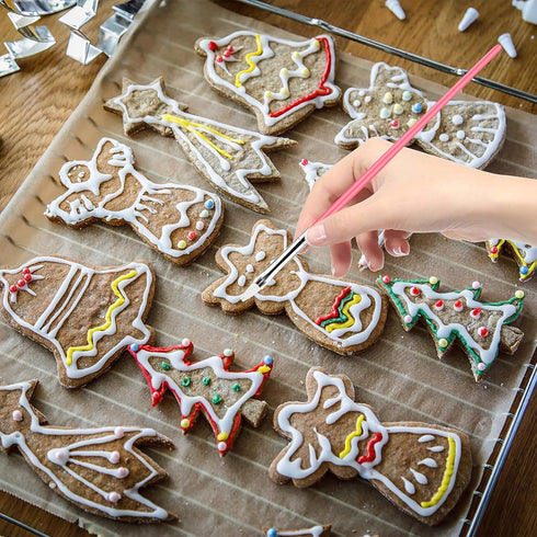 15pcs Cake Painting Brushes, Cake Decorating Brushes Kit Food Safe Paint Brush Tools,Fondant Sugar Cookie Painting Brushes Supplies for Cookie Cak...