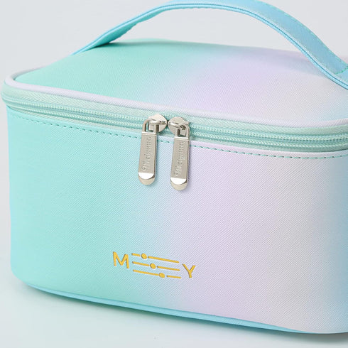 KITENROM Makeup Bag Preppy Cosmetic Bag Small for Women Toiletry Bags Pouch Organizer Rainbow Gradient Green...