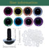 ARTCXC 1Box(64pcs) 16mm 8Colors Plastic Safety Eyes Glitter Craft Eyes with Washers for Doll Teddy Bear Puppet Toy Plush Animal and DIY Craft Maki...