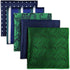 SHLAX&WING 5 Pieces Assorted Mens Silk Pocket Square Handkerchiefs Set Lot 84...