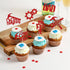 24 Pack Happy Father's Day Cupcake Toppers Tool Construction Red Glitter Best Dad Ever Dad Fix Everything Cupcake Picks for Happy Father's Day The...