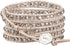 KELITCH New Gray Crystal Beaded 5 Wrap Bracelet On Leather Friendship Bracelets Jewelry for Womens...