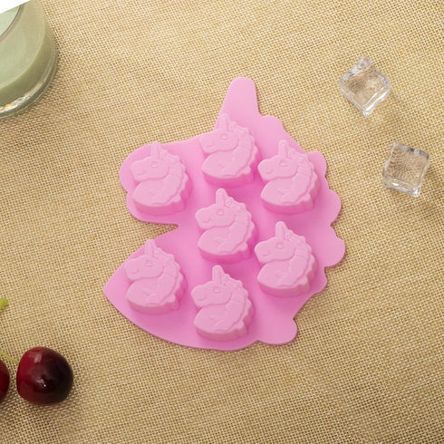3 Pack Medium Size 7 Cavities Unicorn Silicone Chocolate Mold for Making Unicorn Shape Gummy, Candy, Chocolate, Ice Cube, Jelly, Mousse, Small Cak...